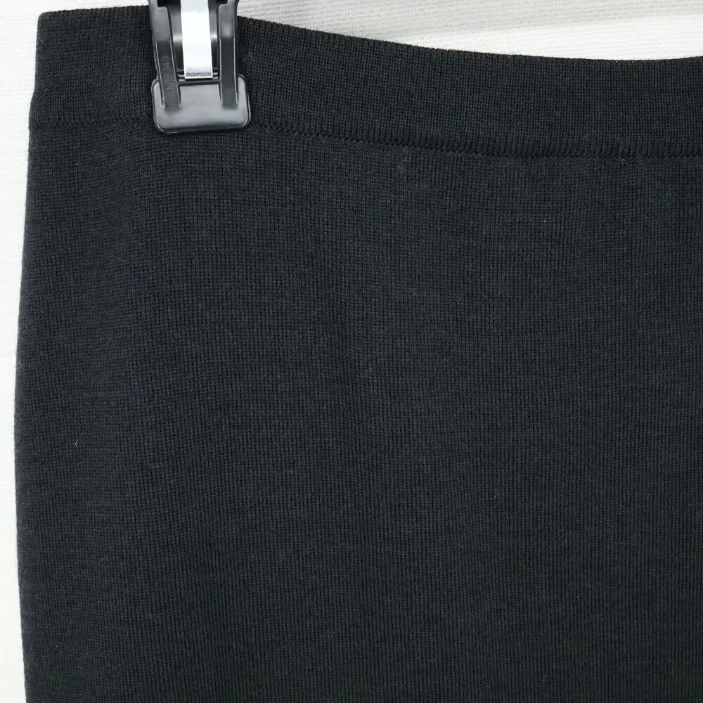 Laurel Escada Sweater Skirt Womens 8 US 40 EU Gray Black Wool Knit Pull On Vtg